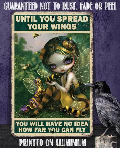 Miniatura 3 de Strangeling Until You Spread Your Wings - Impresión gótica inspirada en estilo gótico de hadas góticas de abejas y dragón de hadas góticas, regalo