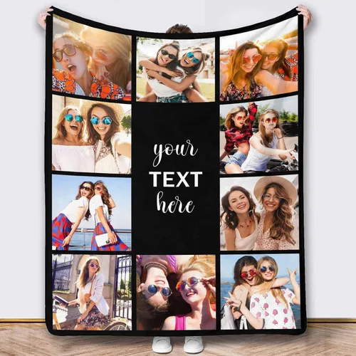 Miniatura 18 de Mantas de fotos, 5 fotos, mantas y mantas personalizadas, manta de fotos personalizada, regalos para familiares, amigos, hombres, mujeres y niños