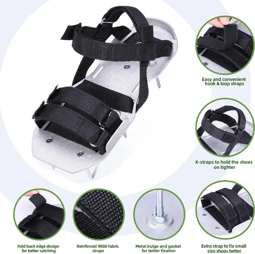 Miniatura 4 de Ohuhu Zapatos aireadores de césped para vidrio: zapatos de aireación de instalación libre con pala de acero inoxidable, sandalias de aireación
