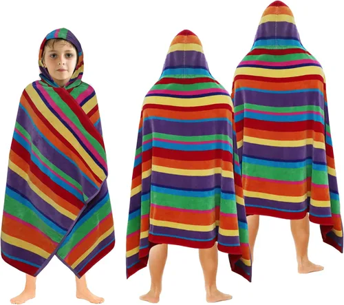 Miniatura 17 de ORIGINAL KIDS Toalla de baño con capucha, 100 % algodón de rizo grande con capucha para niños, toalla de playa para ducha de niños pequeños, toalla