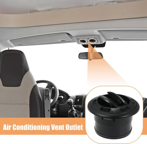 Miniatura 4 de X AUTOHAUX 1 Unidades 2.953 in Universal Negro Aire Acondicionado Caliente Ventilación Deflector Salida Louvered para Coche RV Sin Rejilla
