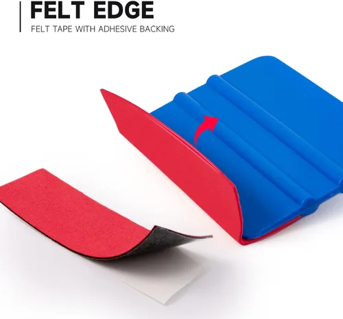 Miniatura 5 de FOSHIO Fieltro de micro fibra para envolver bordes de escobilla de 6.6 ft de longitud, fieltro rojo para cubrir los bordes de las escobilla de goma