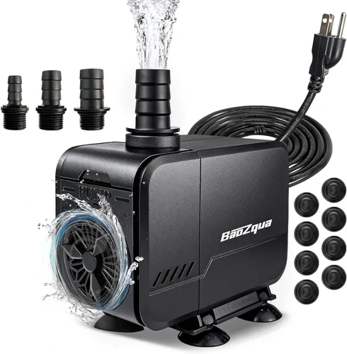 Bomba de agua sumergible de 320 GPH (1200 L/H, 15 W), bomba de fuente silenciosa y de bajo consumo, para acuario, pecera, estanque, fuente, cascada,