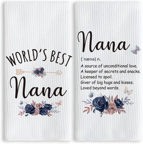 Miniatura 11 de TNUW Best Grandma - Toallas de cocina de 16 x 24 pulgadas, la mejor flor de Abuela del mundo, suave y absorbente, toalla de cocina, toallas de mano