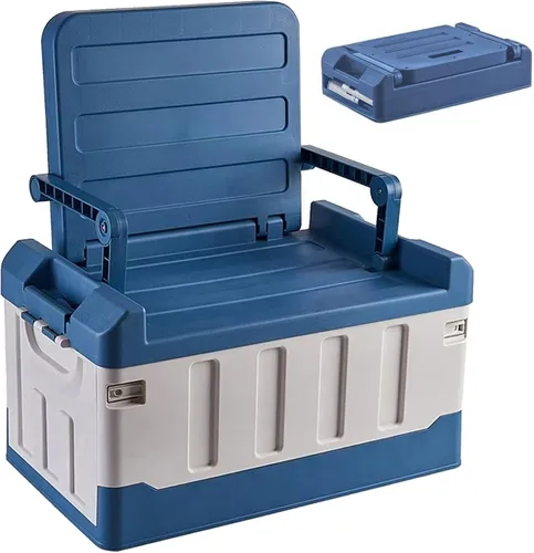 Miniatura 11 de Caja de almacenamiento plegable versátil para camping en coche, organizador de cajuela, contenedores resistentes con tapas, caja de almacenamiento