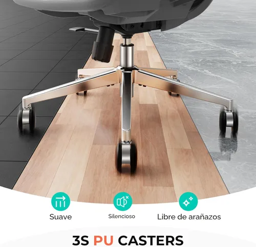 Miniatura 7 de CAPOT Silla de Oficina Ergonómica de Malla, Silla de Escritorio de Respaldo Alto con Soporte Lumbar Ajustable 400lbs, Brazos Abatibles 4D, 3 Gris