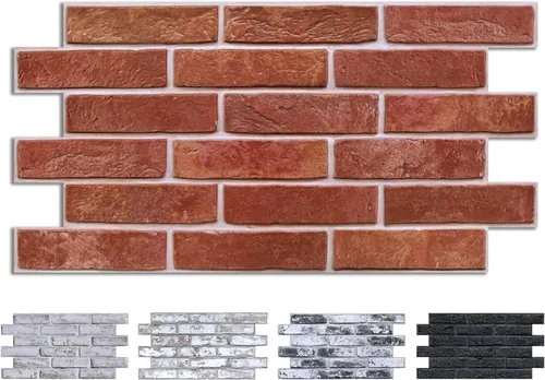 Miniatura 18 de COMSTICKC 3D Whitewash Faux Brick Wall Panel Peel and Stick Wall Covering, 12 Pcs of 22.8" x 11.8", 3D Brick Wall Stickers, UrltraLight PVC Self