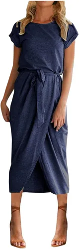 YUTANRAL Vestidos de verano para mujer 2023 para invitados de boda, cóctel, graduación, casual, sexy, con abertura, elegante, con lazo en la