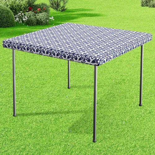 Miniatura 41 de Misaya - Mantel de vinilo rectangular, mantel elástico con respaldo de franela, 100% impermeable, cubierta de plástico para mesas plegables de 4