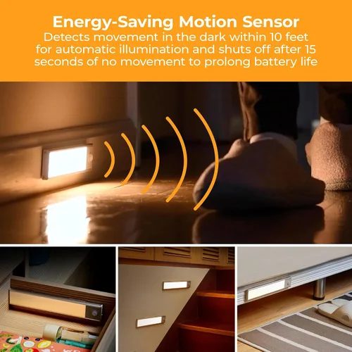 Miniatura 4 de BLACK+DECKER PureOptics LED - Iluminación recargable para debajo del gabinete, sensor de movimiento de encendido/apagado, LED blanco cálido