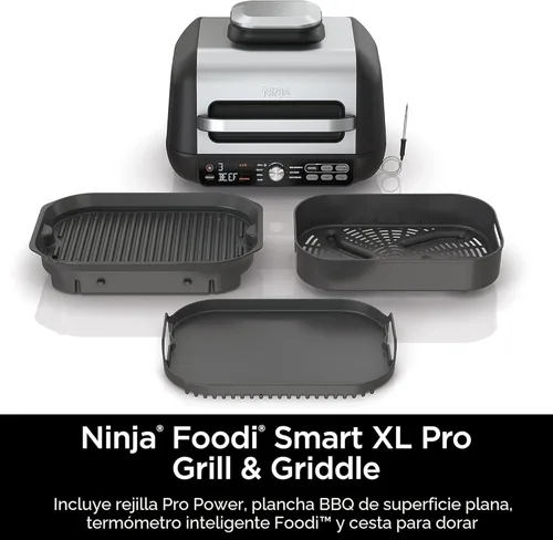 Miniatura 9 de Ninja IG651 Foodi Smart XL Pro 7 en 1 Combo de parrilla/plancha para interiores, uso abierto o cerrado, freír al aire, deshidratar y más, rejilla
