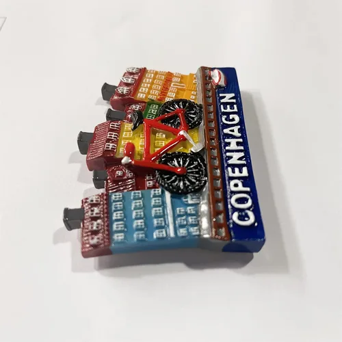 Miniatura 3 de Copenhague Dinamarca - Imán de nevera 3D, regalo de recuerdo de resina, hecho a mano, imán de nevera de Copenhague, colección de decoración
