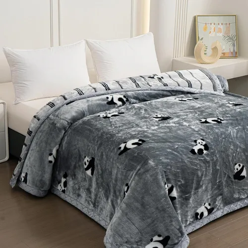 Miniatura 29 de LGYKUMEG - Manta de visón coreana de 59x79 pulgadas, manta suave y cálida de felpa sedosa - Manta reversible de 2 capas Raschel para cama individual