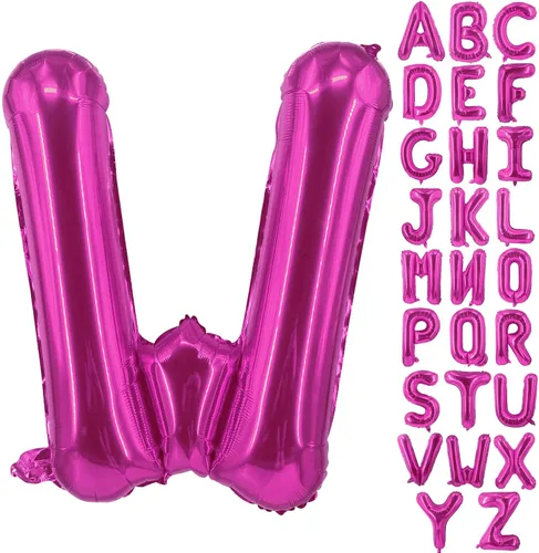 Miniatura 30 de Lovoir Globos grandes de 40 pulgadas de color rosa intenso con la letra H de gran tamaño, globo de helio de aluminio de Mylar para decoración