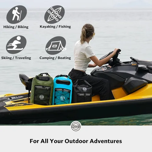 Miniatura 6 de STOVER 5/10/25/30/40/55L Waterproof Dry Bag- Roll-Top Backpack w/Phone Case- Kayaking, Hiking, Camping, Boating- Men/Women 25L Azul