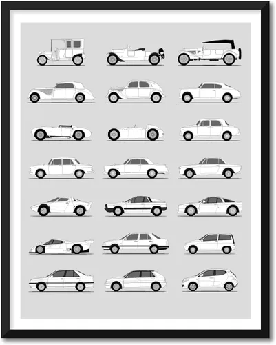 Miniatura 23 de Idea Network Póster hecho a mano compatible con Chevy impreso, arte de pared, decoración hecha a mano de lo mejor de las generaciones de Chevy