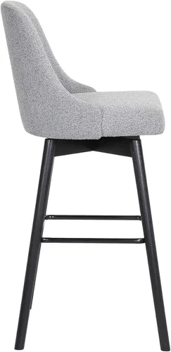 Miniatura 5 de Armen Living Sicily Modern Farmhouse Taburete giratorio de madera negra de 30 pulgadas de altura de asiento para encimera de isla de cocina en tela