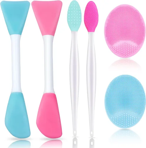 Miniatura 12 de Juego de 5 piezas de limpiador de silicona, cepillo para exfoliar labios, cepillo de limpieza facial de silicona, herramienta aplicadora facial y 2