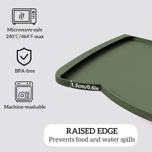 Miniatura 85 de OHMO - Tapete de silicona para alimentos para gatos, tapete de alimentación de mascotas para el piso, antideslizante e impermeable, bandeja de agua