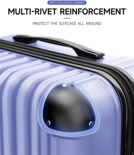 Miniatura 7 de SunnyTour Juego de equipaje expandible con ruedas giratorias dobles, juego de maleta dura de 3 piezas para viajes cortos y viajes largos, Púrpura