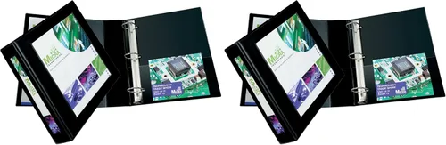 Avery Carpetas enmarcadas con anillo EZD One Touch de 2 pulgadas, capacidad para papel de 8.5 x 11 pulgadas, color negro (68032) (paquete de 2)