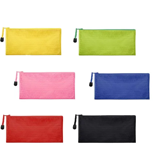 Sailing-go - Bolsa impermeable con cremallera de 6 colores, 6 colores, para maquillaje, facturas de cosméticos, suministros de oficina, accesorios