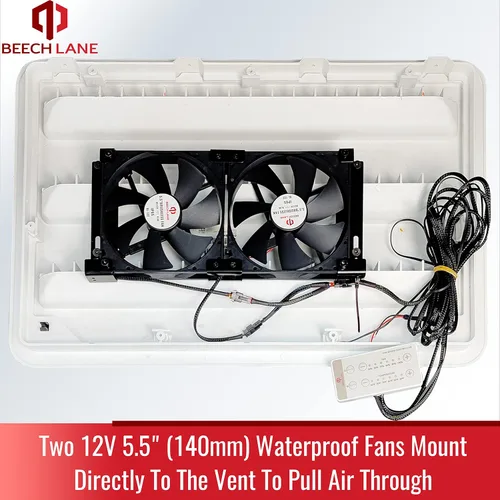 Miniatura 3 de Beech Lane Ventilador de refrigeración de ventilación de refrigerador RV de 12 V, 5.5 pulgadas (5.512 in), soportes personalizados para rejillas