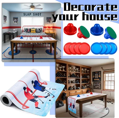 Miniatura 4 de Juego de mesa de hockey de aire, empujadores de hockey de aire, camino de mesa para deportes, decoración de fiesta, regalo