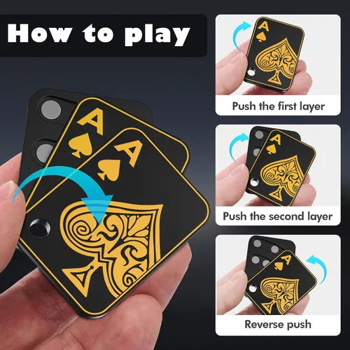 Miniatura 3 de Juguetes de metal para adultos EDC Fidget Slider Poker Push Card Juguetes magnéticos para adultos para aliviar la ansiedad y el estrés Autismo TDAH