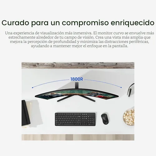 Miniatura 4 de Samsung Monitor de computadora curvo FHD 1800R Essential S3 (S36GD) de 27 pulgadas, 100Hz, modo de juego, comodidad ocular avanzada, puertos HDMI
