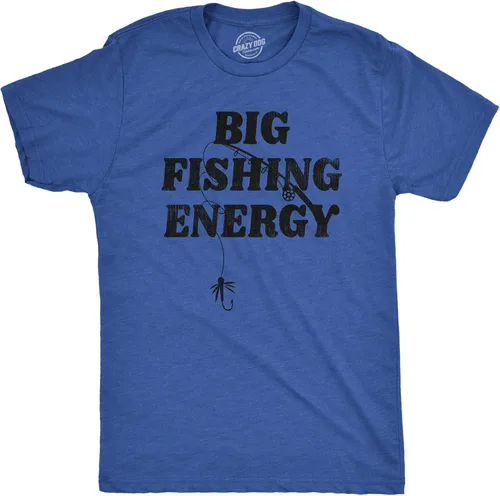 Miniatura 18 de Crazy Dog - Camiseta divertida para hombre, diseño de broma de pesca, camisetas novedosas de pescador