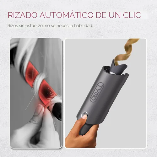 Miniatura 2 de TYMO TYMO CURLPRO - Rizador de pelo giratorio automático, rizador de pelo portátil, 500 millones de iónicos, doble voltaje y ligero para viajes