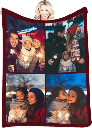 Miniatura 12 de Manta personalizada con fotos, mantas y mantas hechas en Estados Unidos, mantas personalizadas con fotos y texto para adultos, niños, familia
