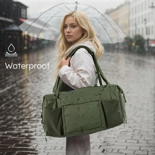 Miniatura 5 de Bolsa de gimnasio para hombre con compartimento para zapatos y bolsillo húmedo, bolsa de lona convertible y mochila de gimnasio, bolsas deportivas