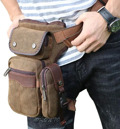 Miniatura 2 de Riñonera de lona para ciclismo, para hombres, viajes al aire libre, deportes, senderismo, escalada, motocicleta, ciclismo, equitación, cangurera