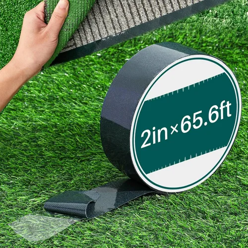 Miniatura 12 de Gersoniel 4 rollos de cinta de césped artificial de doble cara de 2 pulgadas x 16.5 pies, cinta de césped artificial autoadhesiva, cinta de césped