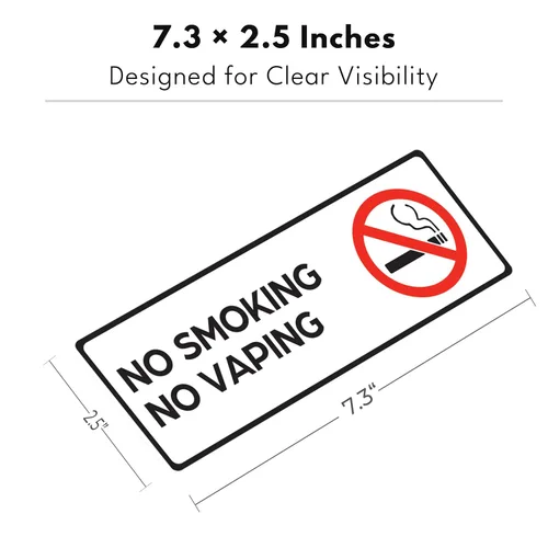 Miniatura 2 de Señal de No Fumar No Vaping (4 calcomanías de 7.3 x 2.5 pulgadas) - Señales de no fumar para negocios o hogar - Artículos esenciales de Airbnb
