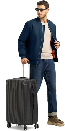 Miniatura 2 de Rdruko Chaquetas bomber para hombre, diseño de cebolla, acolchadas, cortavientos, con cremallera, 4 bolsillos, impermeables, de satén, para vuelo