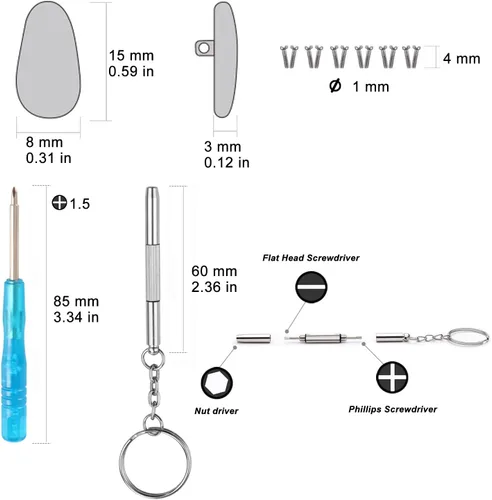 Miniatura 5 de Mr.ZzjOOj Kit de repuesto de almohadillas para la nariz para gafas, 6 pares de almohadillas de nariz de cámara de aire de silicona suave con rosca