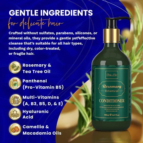 Miniatura 4 de BABY HAIR - Acondicionador de romero, acondicionador de romero sin sulfato para el crecimiento del cabello, acondicionador de aceite de romero