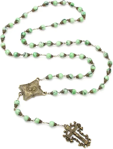 Miniatura 89 de KOMI Rosario de cuentas católicas para mujer, collar de cuentas de rosario con cruz de crucifijo, perlas de cristal, rosario, rosarios, católicos