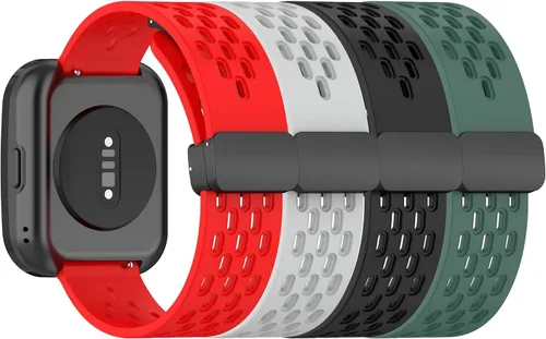 TenCloud Paquete de 4 correas de reloj compatibles con Amazfit Bip 5 Smart Watch de 1.91 pulgadas de silicona transpirable, accesorios deportivos