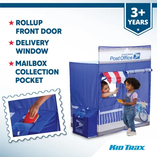 Miniatura 5 de Kid Trax USPS - Tienda de campaña desplegable Cape Cod Pretend de oficina de correos, juguetes para niños, carpas interiores para niños, juguetes