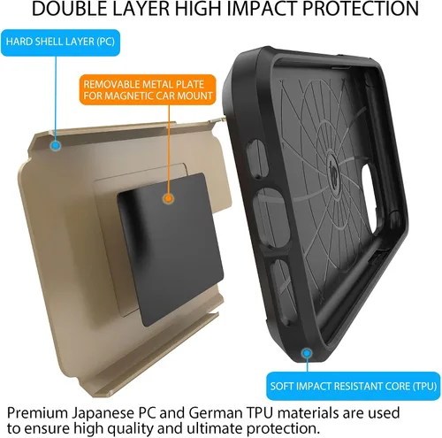 Miniatura 2 de Luvvitt Ultra Armor - Funda diseñada para iPhone 11 Pro Max 6.5 2019 con placa de metal extraíble para soporte magnético