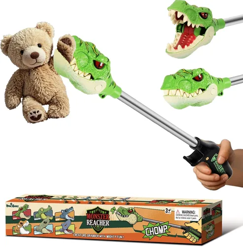 DINOBROS Juguetes de dinosaurio para niños de 3 años en adelante Jurásico Dinosaurios T-Rex Grabber Toy Claw Robot Hand Snapper Dino Chomper Monster