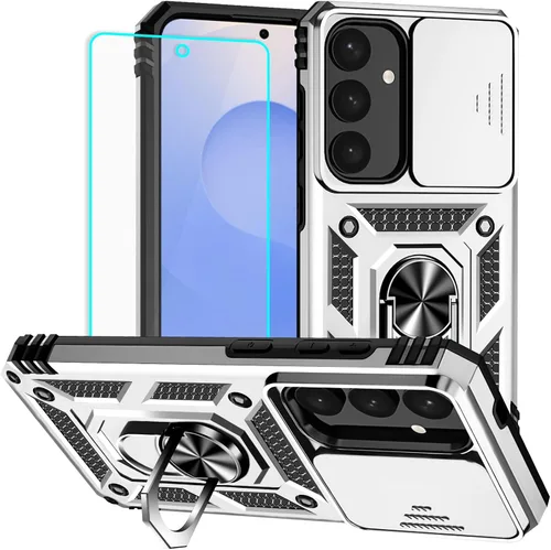 Miniatura 34 de HNHYGETE Funda para Samsung A13 5G, Galaxy A13 5G con protector de pantalla, soporte giratorio de grado militar de 360° (resistente), fundas Negro