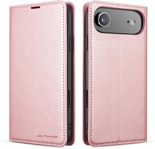 Miniatura 18 de QLTYPRI Funda para iPhone Air, Funda de piel sintética premium TPU parachoques con tarjetero Kickstand adsorción magnética oculta a prueba de golpes