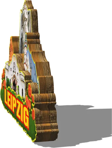 Miniatura 2 de Alemania Leipzig imán de nevera de madera 3D monumentos de viaje coleccionables recuerdos decoración hecha a mano - 2
