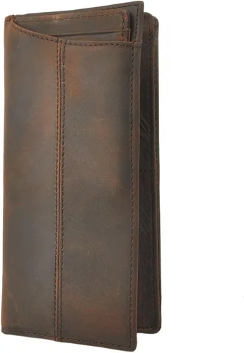 Le'aokuu Funda de piel con cremallera para hombre, organizador para tarjetas de visita, cartera para teléfono, cartera plegable