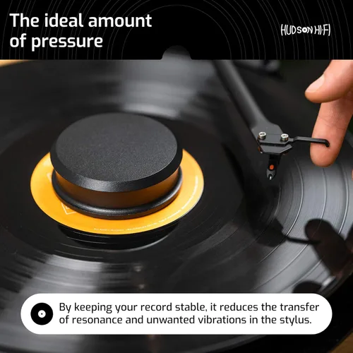 Miniatura 5 de Hudson Hi-Fi SmallBen - Estabilizador de peso con almohadilla protectora de cuero, peso de vinilo de 9 onzas, estabilizador LP duradero y elegante